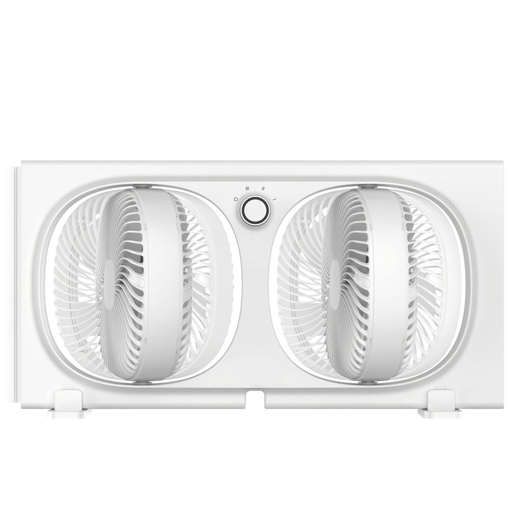 Shinic 3-Speeds Window Fan with 180°+90° Rotatable Fans, Manual Reversible, Vert